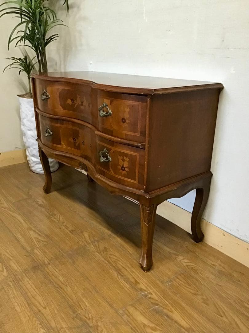 管379☆イタリア製☆ヴェローナクラシック☆象嵌細工☆2段チェスト