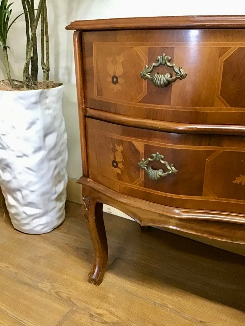 管379☆イタリア製☆ヴェローナクラシック☆象嵌細工☆2段チェスト