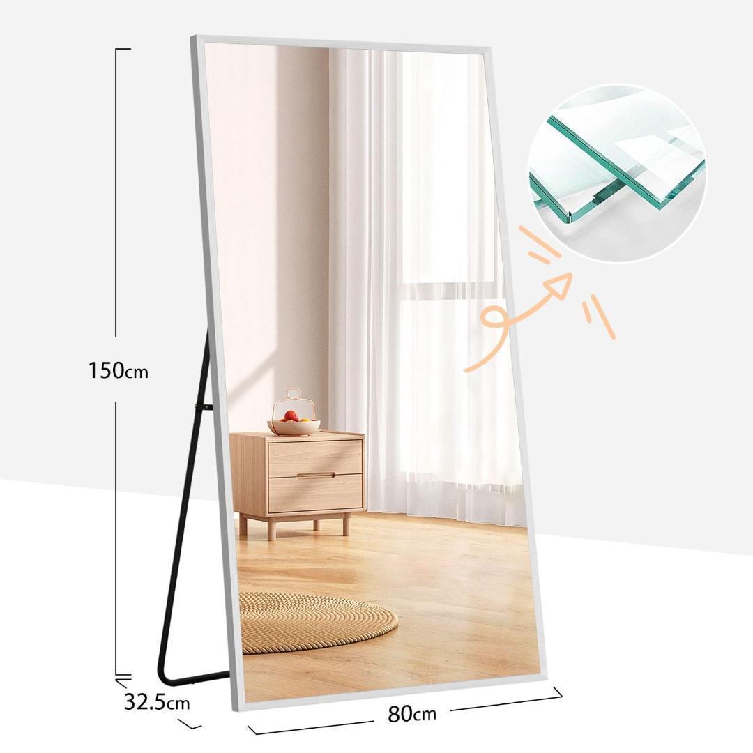 全身鏡 姿見鏡 スタンドミラー 立てかけ 飛散防止 150*80CM ブラック