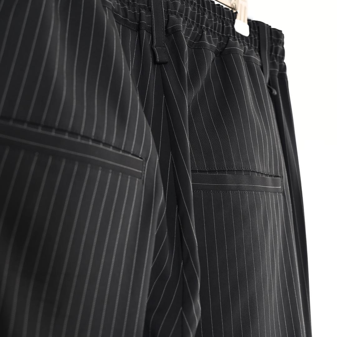 美品 Iroquois イロコイ スラックス パンツ ブラック ストライプ