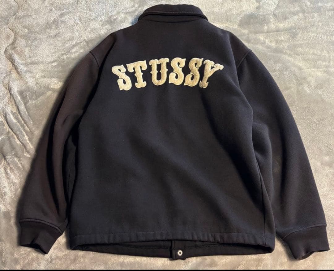 90s 00s STUSSY ステューシー スナップ スウェット ジャケット 紺