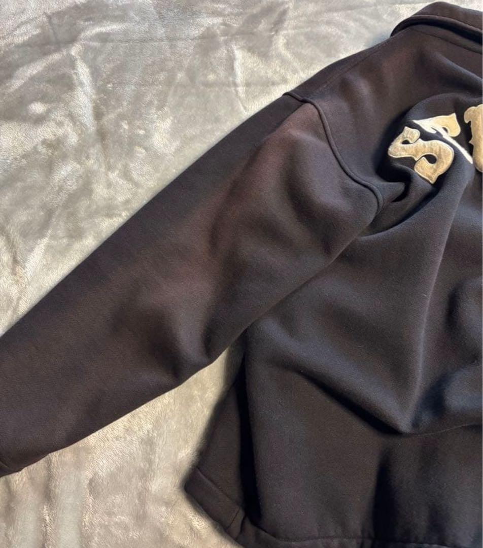 90s 00s STUSSY ステューシー スナップ スウェット ジャケット 紺