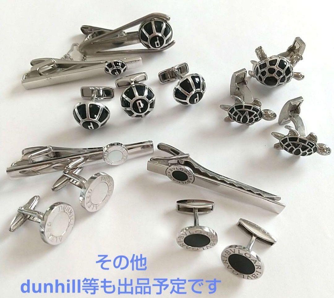 BVLGARI シルバー ネクタイピン ロゴ入りブルガリ オニキス