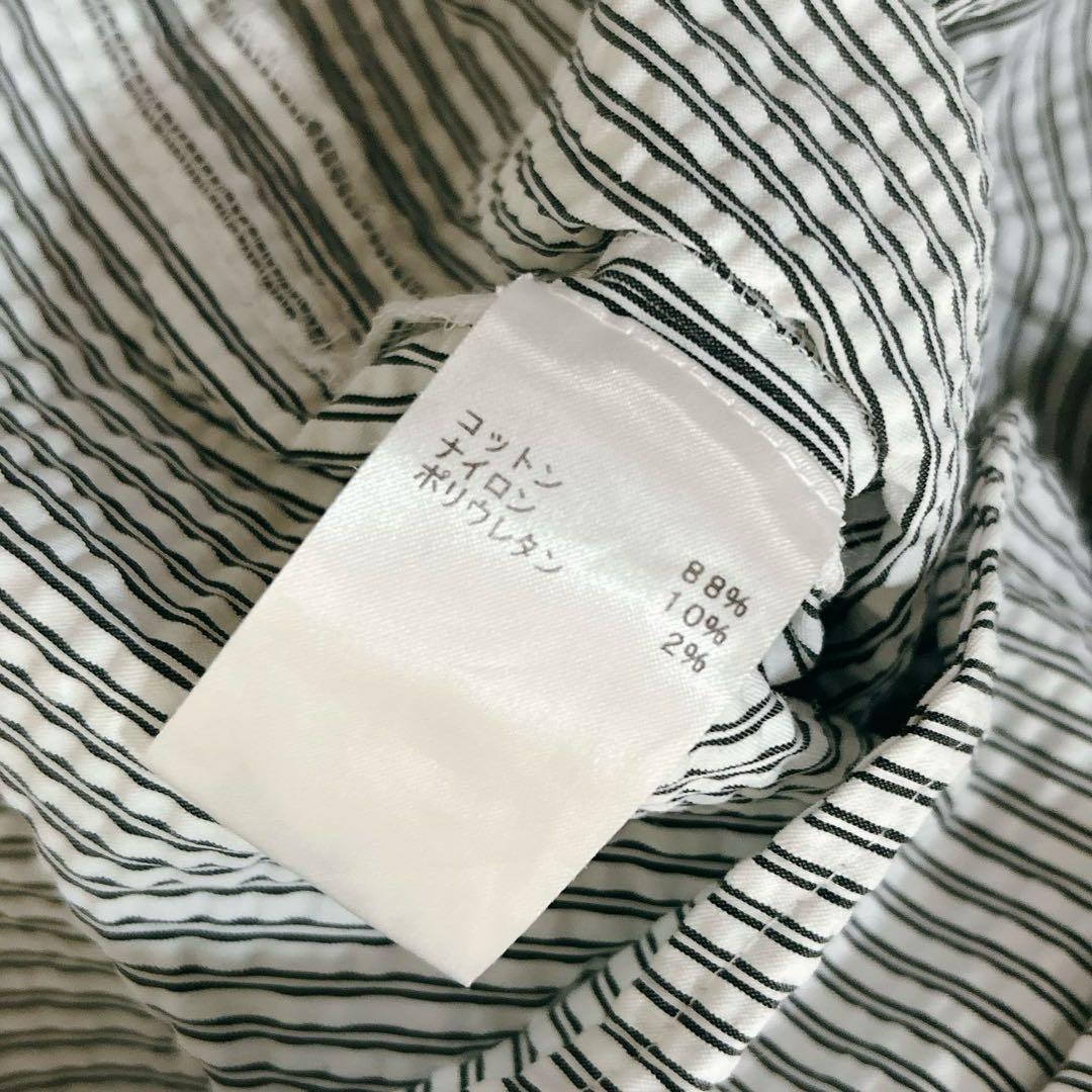 大きいサイズ13+ レリアン　サッカー生地　ストライプチュニック　ロングシャツ