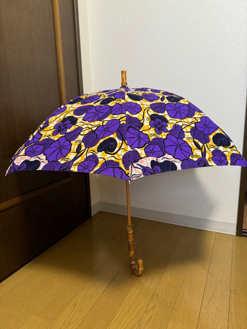 【新品・未使用品】レディース日傘　パーニュ長傘 竹取手 竹石突 2409