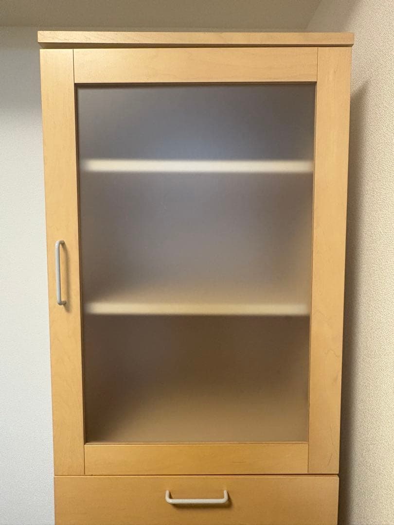 希少無印良品　廃盤　メープル材　食器棚　カップボード