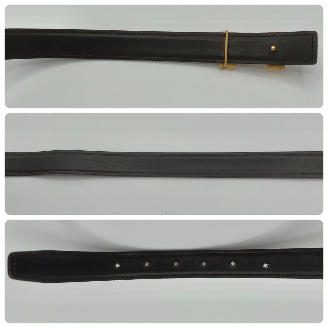 HERMES エルメス　ベルト　レザー　Hバッグル　箱・保存袋付き