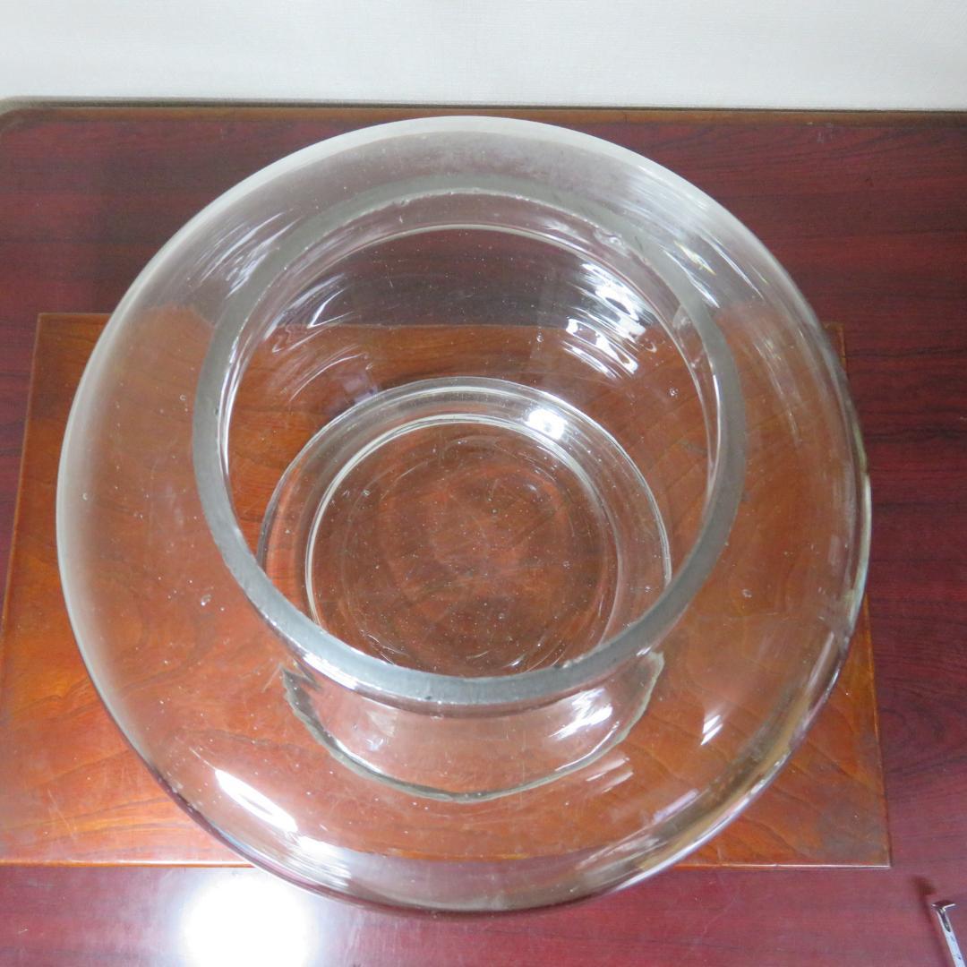 地球瓶 ガラス 蓋無 昭和レトロ 気泡 欠け ゆらゆら ガラスポット