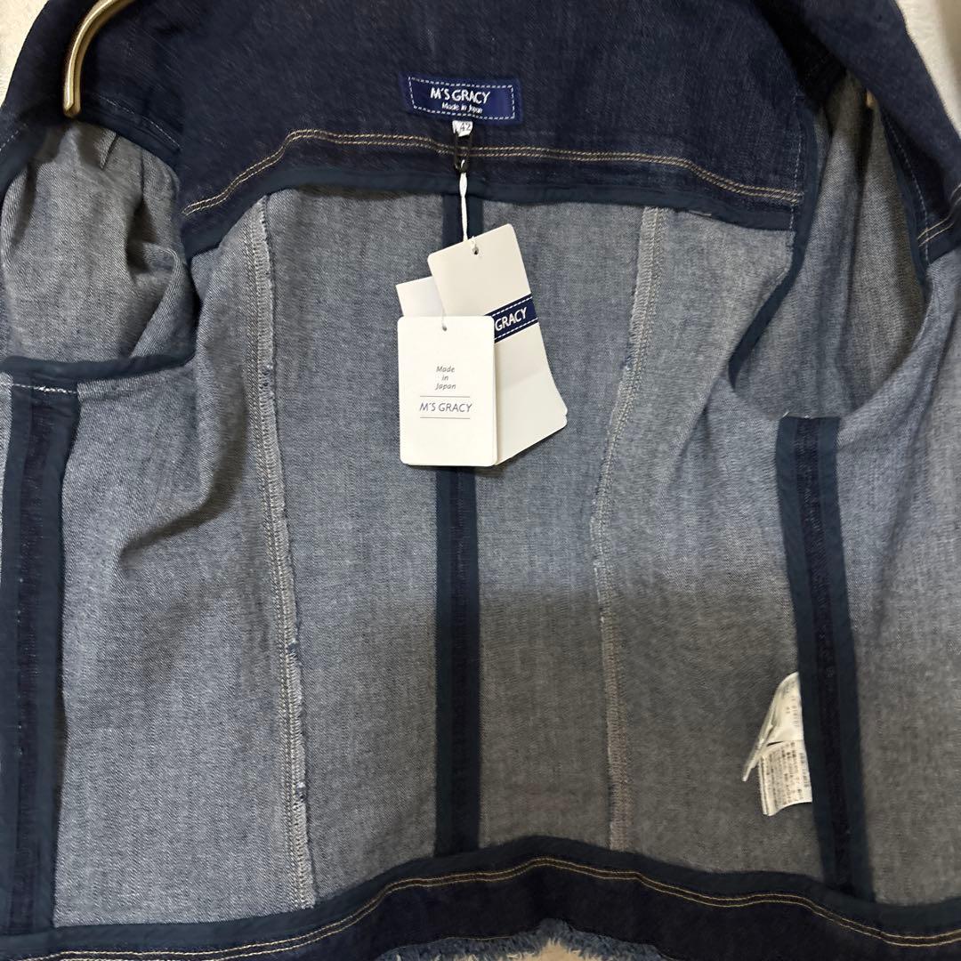 新品M'S GRACY フリンジデニム ジャケット 42 エムズグレィシィー