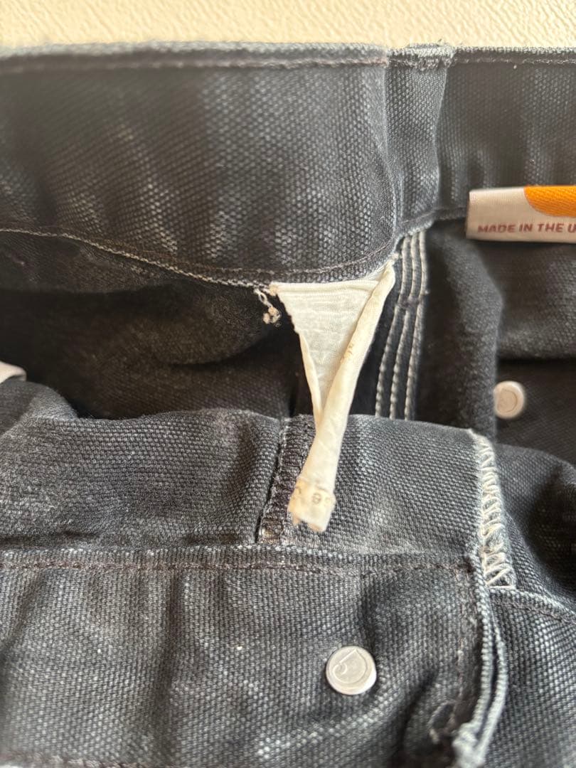 usa製 90s カーハート Carhartt ダブルニー ブラック！w34