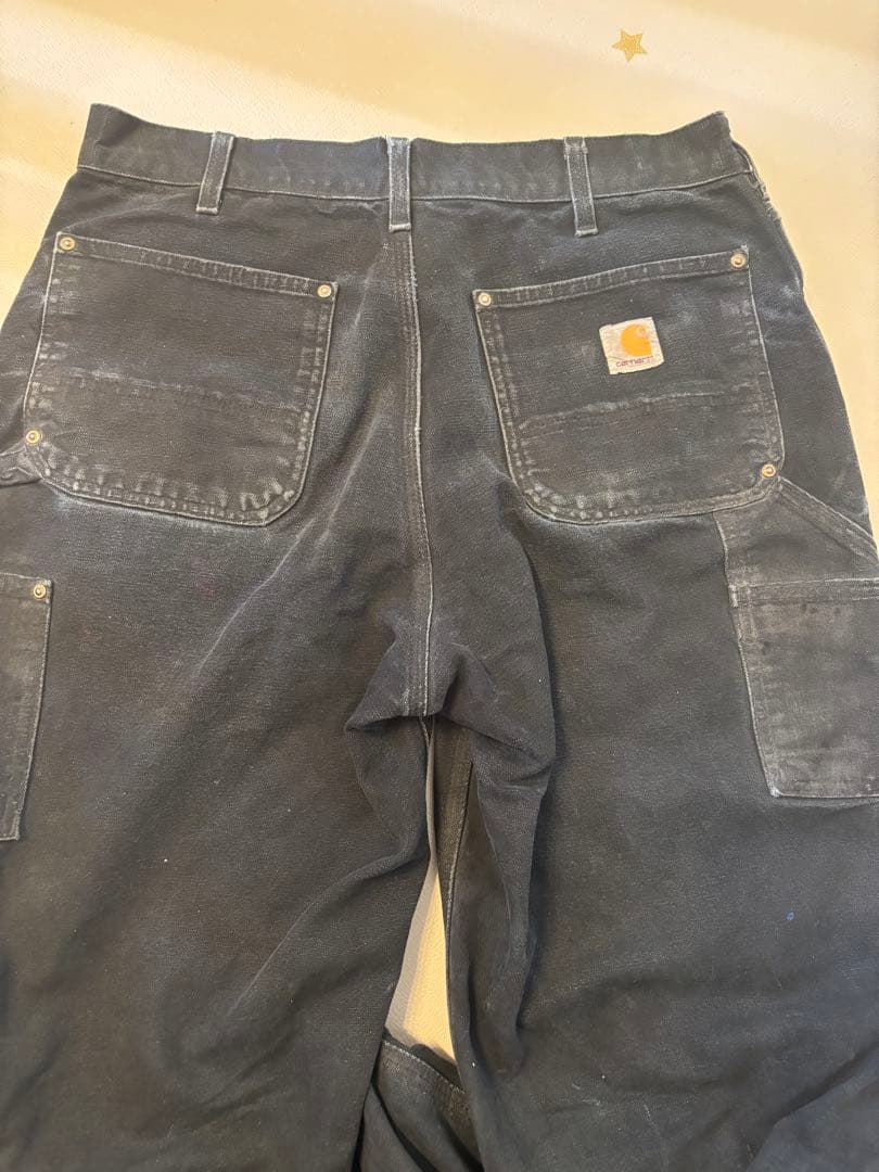 usa製 90s カーハート Carhartt ダブルニー ブラック！w34