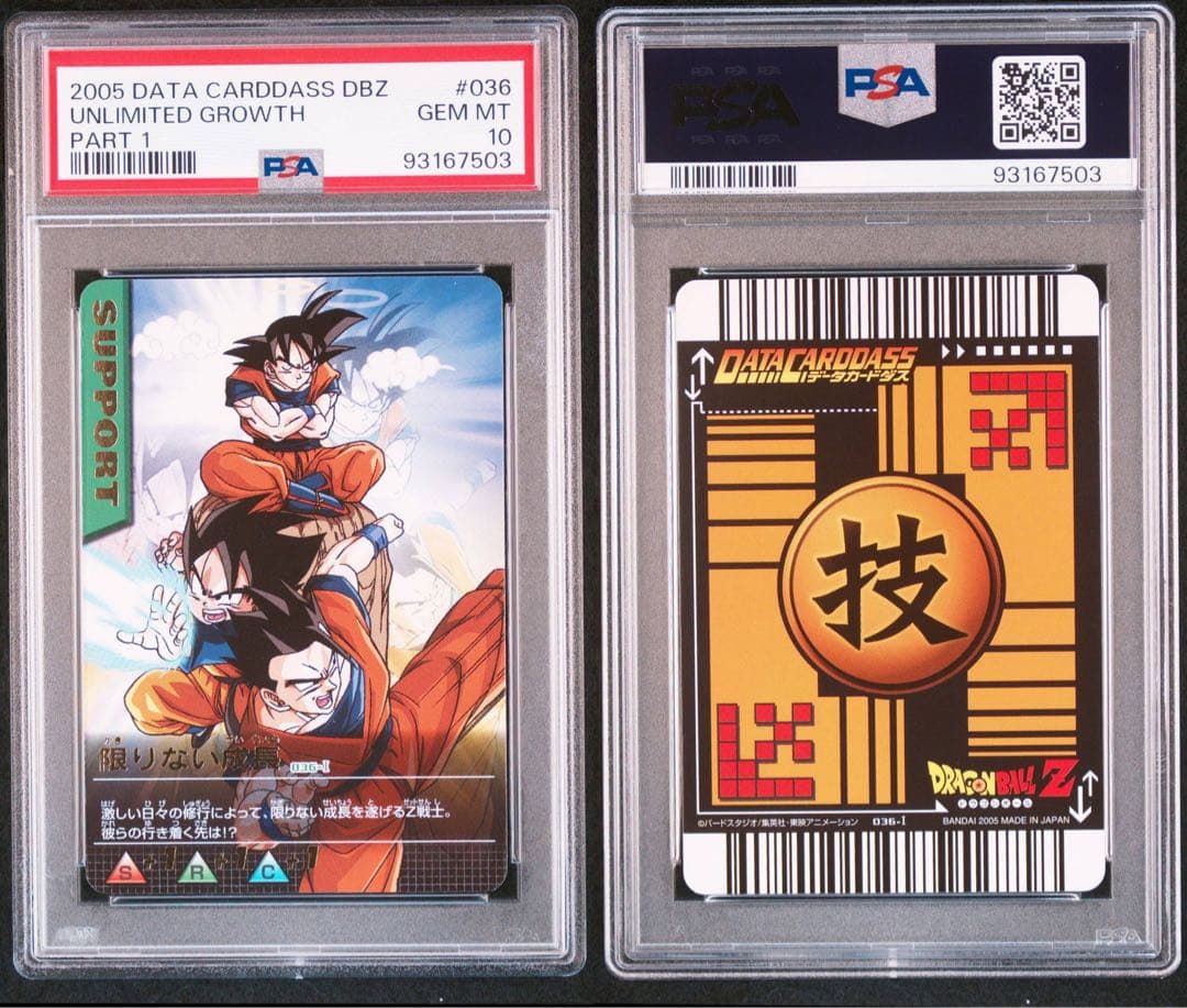 PSA10 限りない成長 レア ドラゴンボールデータカードダス　鑑定品