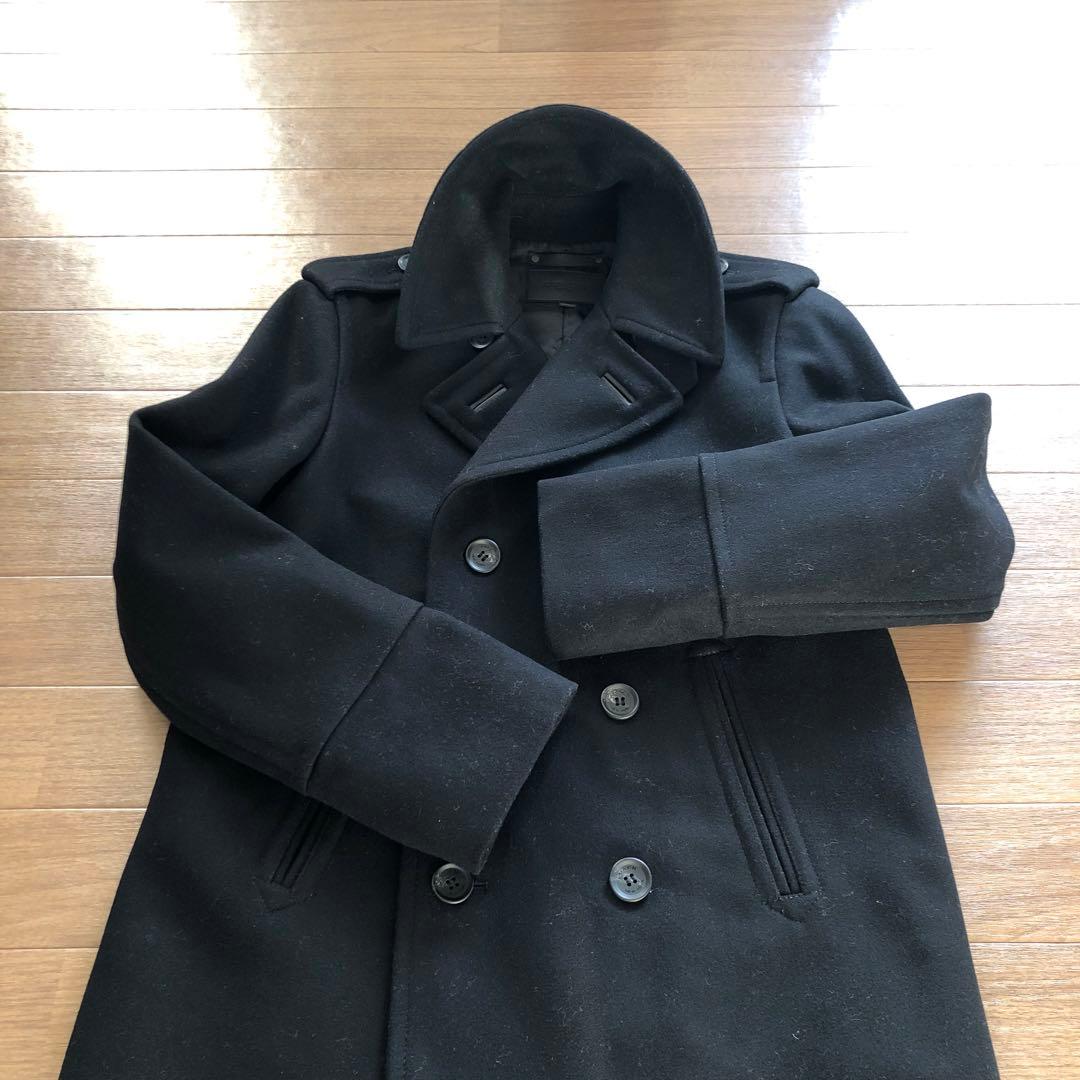 【良品】COACH コーチ ピーコート 黒 ダブル ウール サイズS