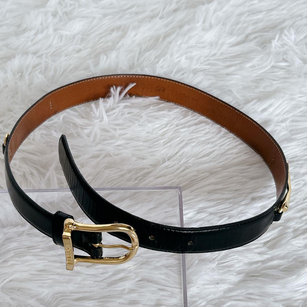 CELINE ゴールドバックル ホースビット レザーベルト ヴィンテージ 65