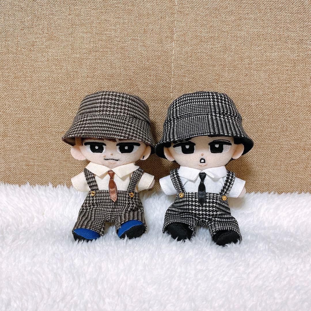 ゆず/チルぬい服[コーデュロイ2点]青・紫[グレンチェック3点] 黒・茶