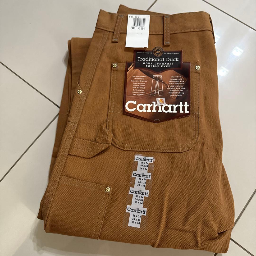 90's Carhartt ダブルニーペインターパンツ BRN W36 タグ付き