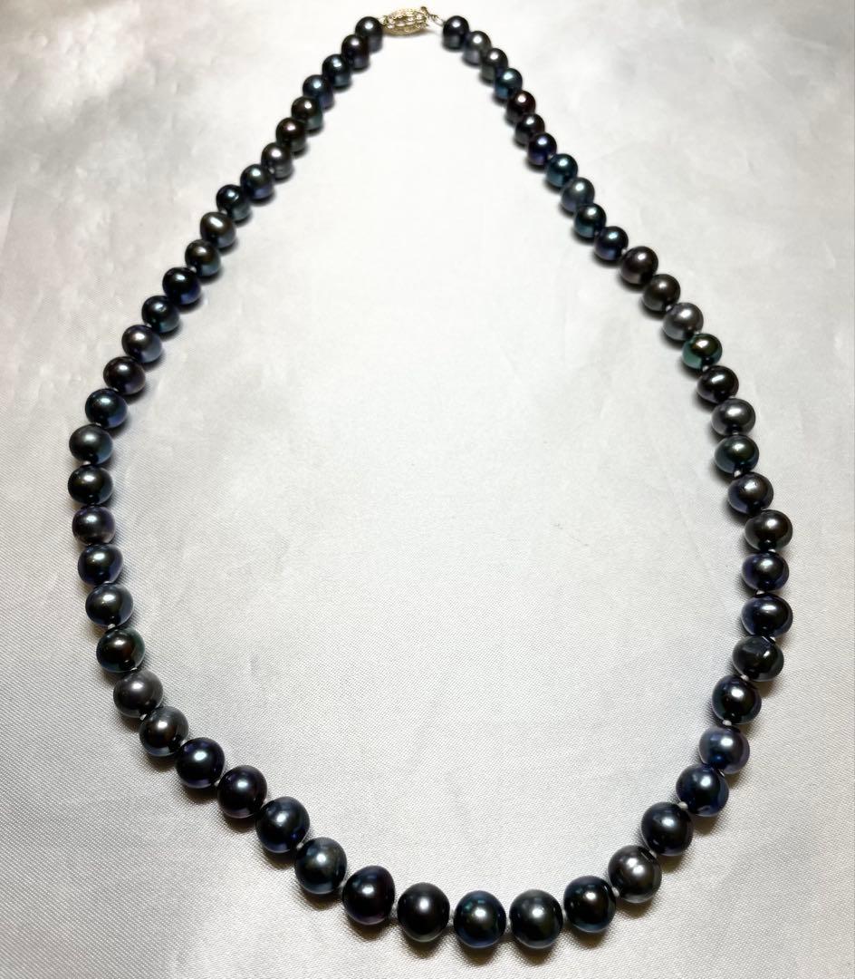 美品★南洋黒蝶 ピーコック パール ネックレス 14k 14金
