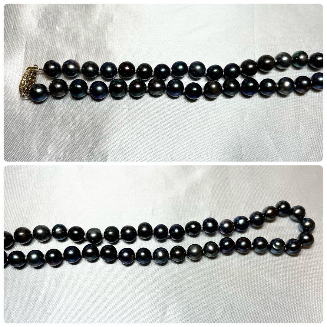 美品★南洋黒蝶 ピーコック パール ネックレス 14k 14金