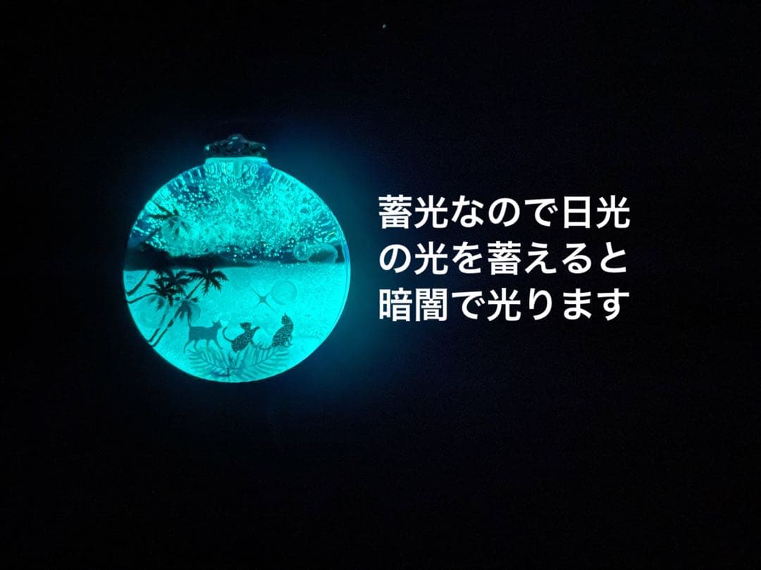 RUKURUKU/レジン/海辺の子猫達　蓄光　オルゴナイトキーホルダー