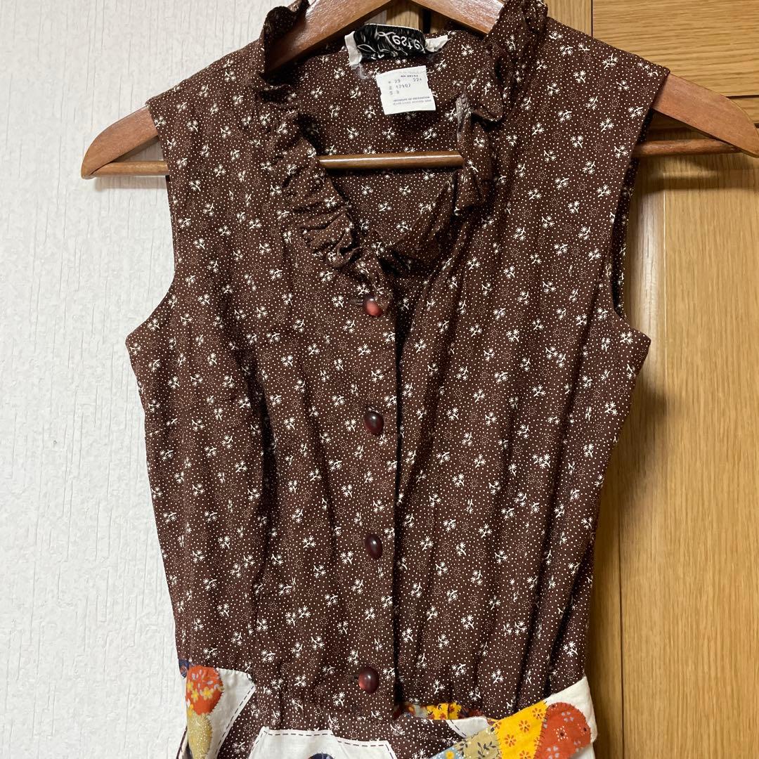 A*X様 ヴィンテージ　パッチワーク　70s ドレスデン柄ワンピース