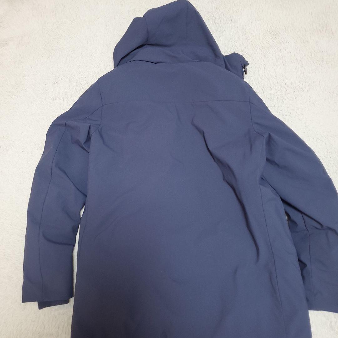 セイブザダックネイビー フード付きダウンジャケット