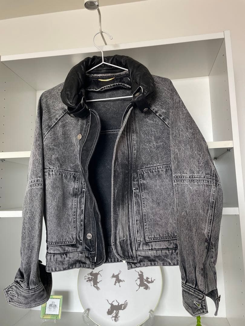 saint laurentサンローラングレー デニムジャケットGジャン