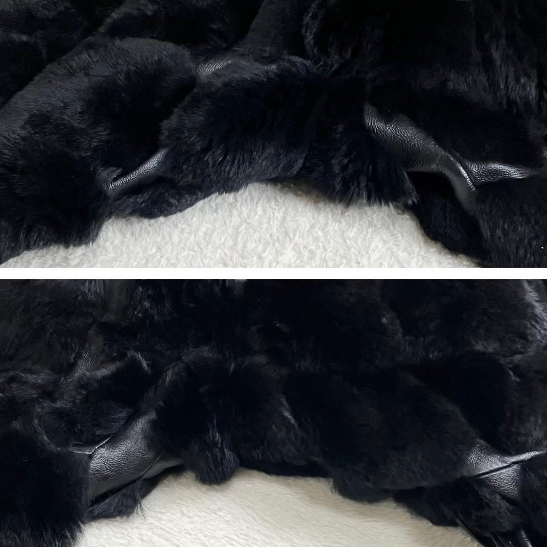 ヴィヴィアンタム　レッキスラビット　ラムレザー　ロングコート　裏地花柄　ブラック