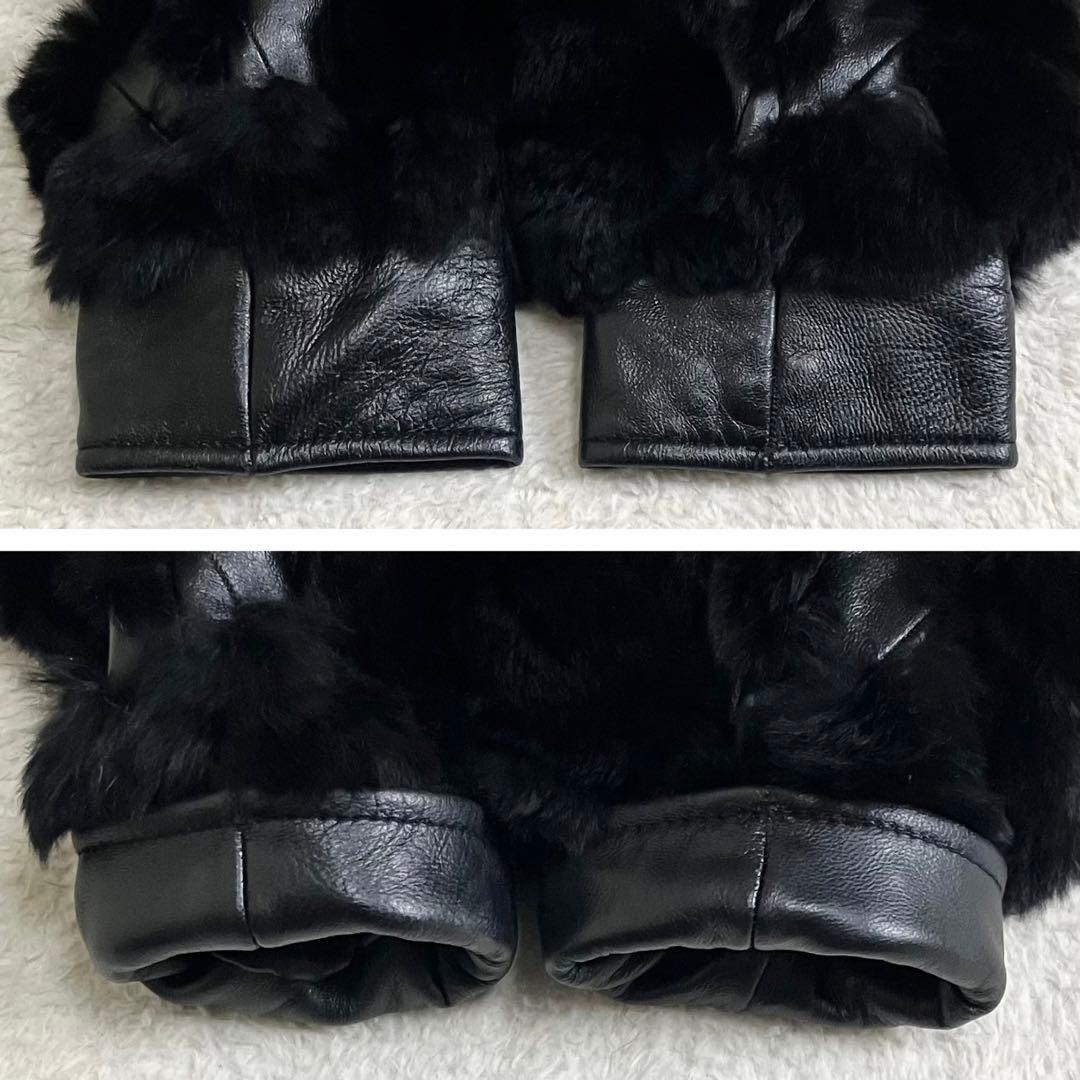 ヴィヴィアンタム　レッキスラビット　ラムレザー　ロングコート　裏地花柄　ブラック