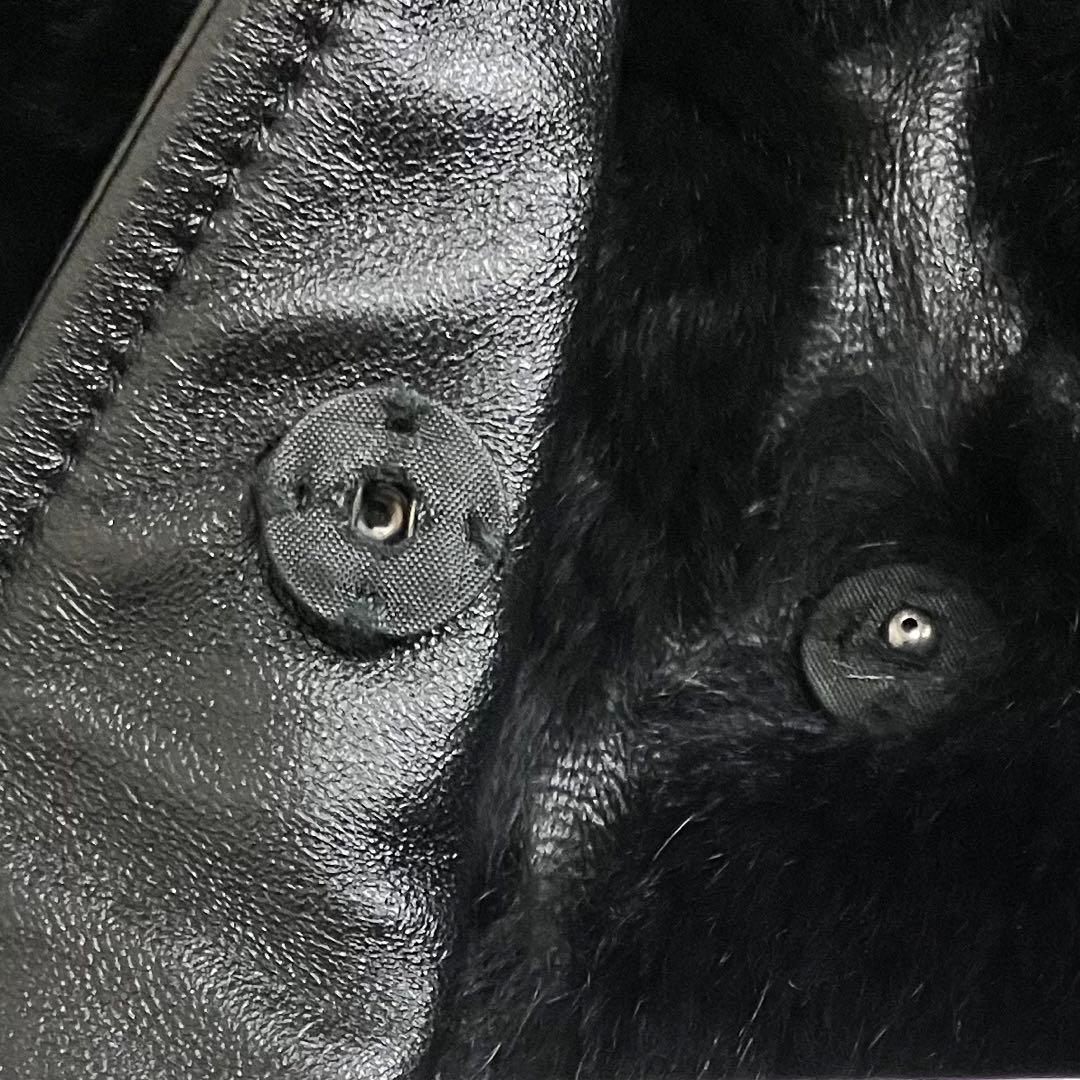 ヴィヴィアンタム　レッキスラビット　ラムレザー　ロングコート　裏地花柄　ブラック