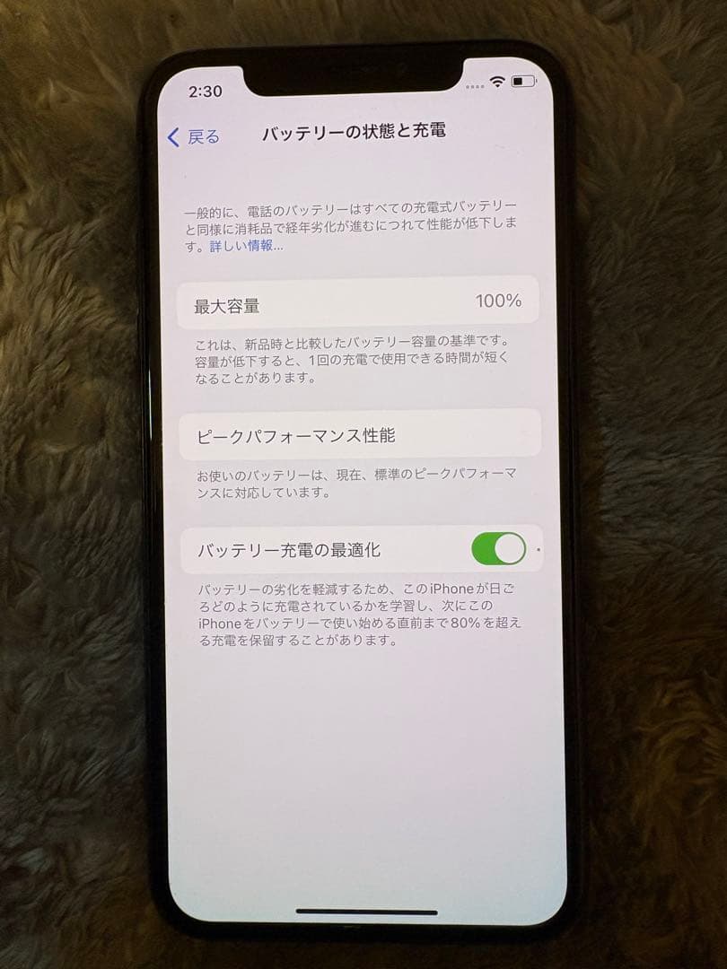 Apple iPhone X 256GB バッテリー100%