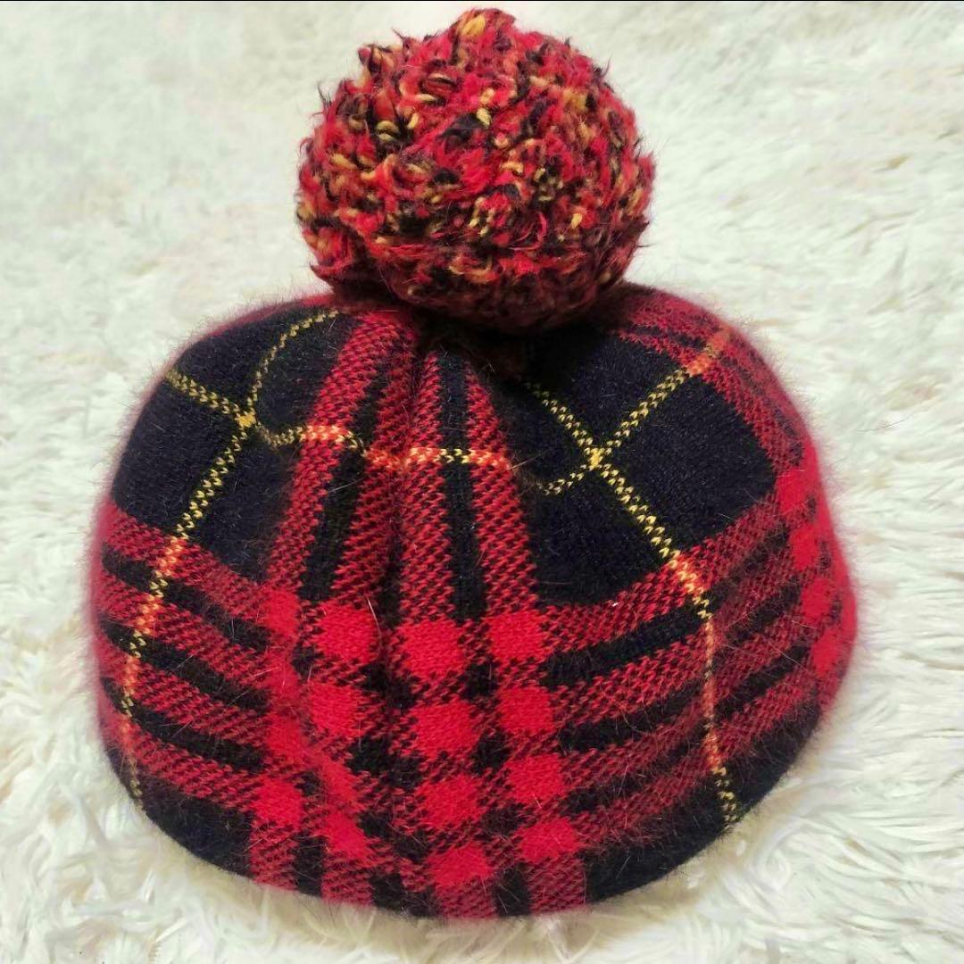 ヴィヴィアンウエストウッド⚫︎ベレー帽⚫︎ボンボン⚫︎オーブ⚫︎赤チェック