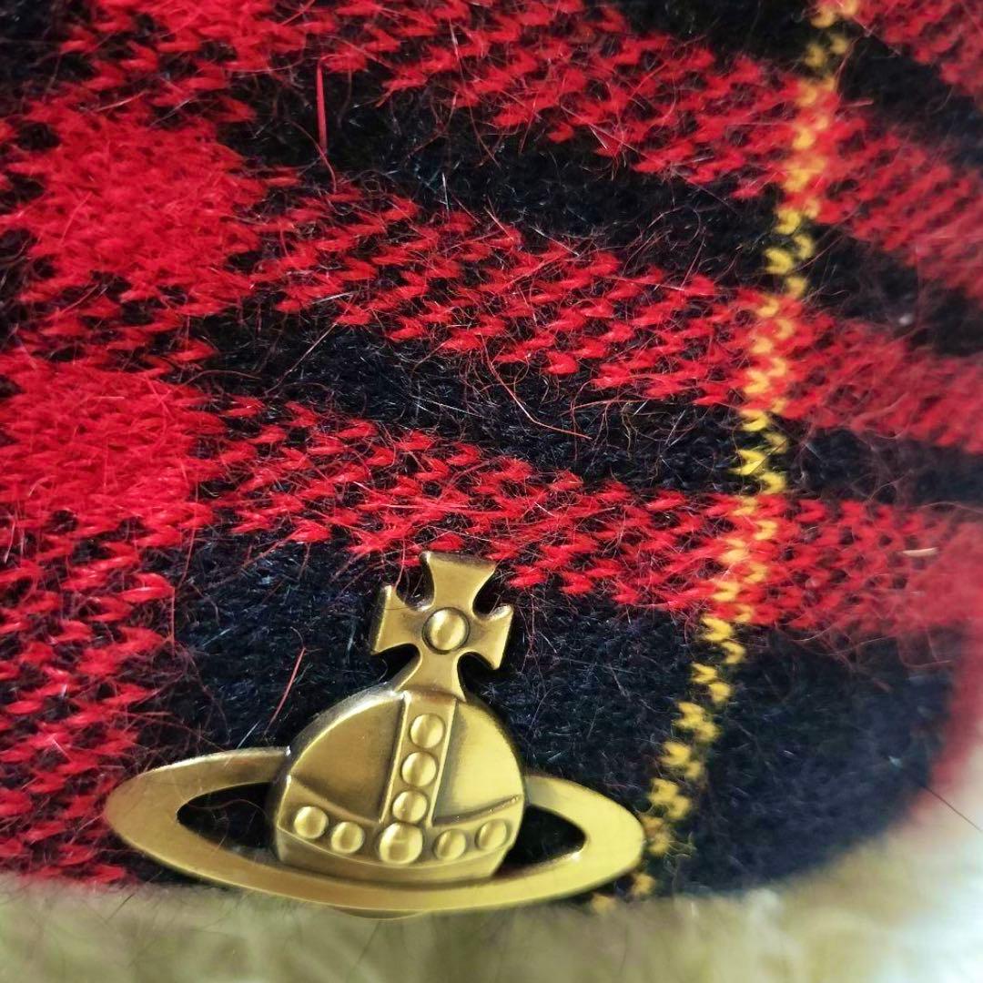 ヴィヴィアンウエストウッド⚫︎ベレー帽⚫︎ボンボン⚫︎オーブ⚫︎赤チェック