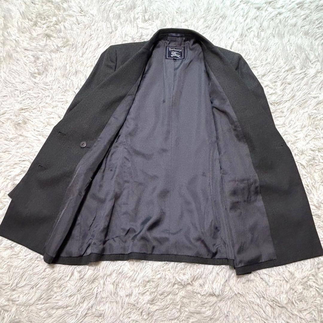 バーバリーズ　テーラードジャケット　40 グレー系　ダブル　金ボタン　カシミヤ混