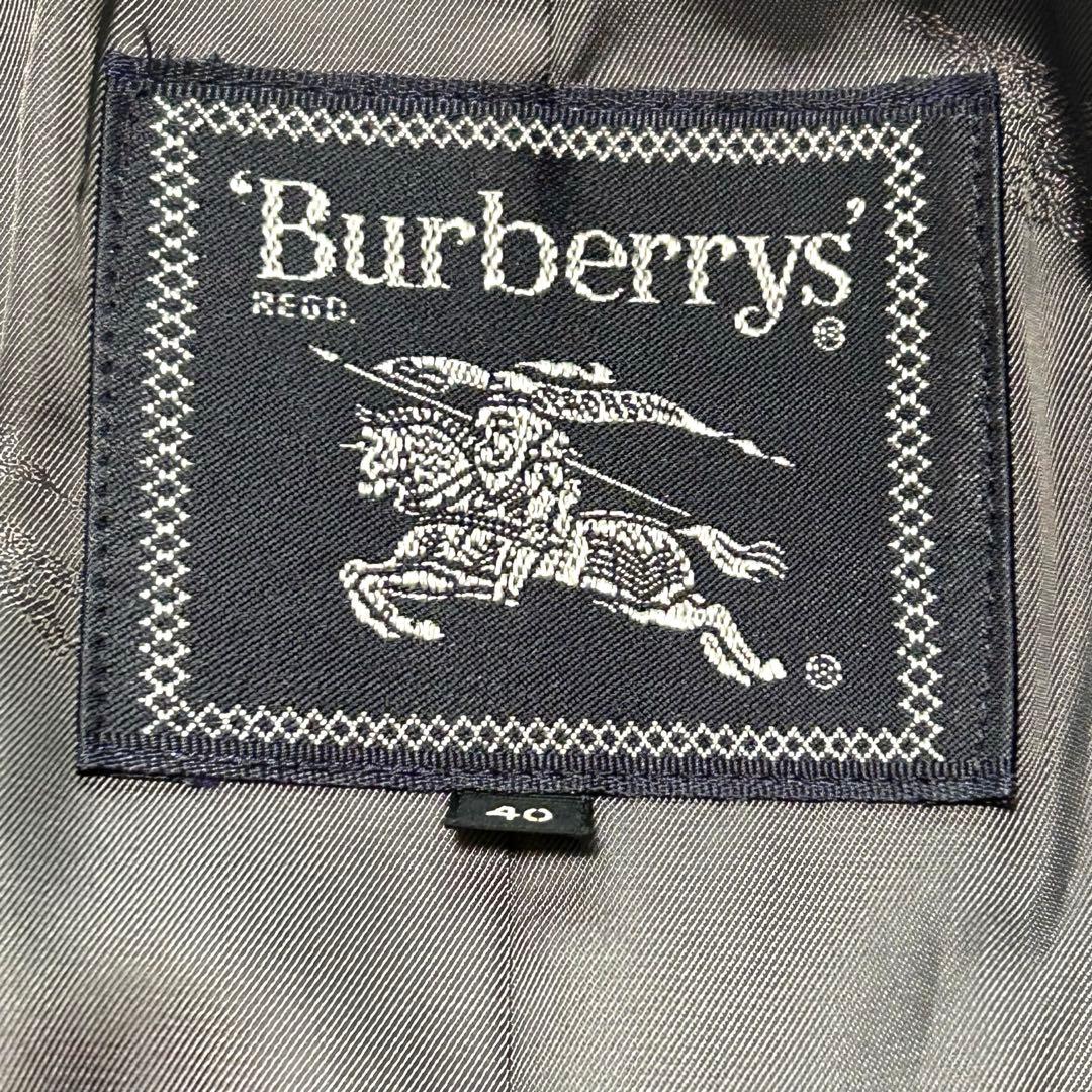 バーバリーズ　テーラードジャケット　40 グレー系　ダブル　金ボタン　カシミヤ混