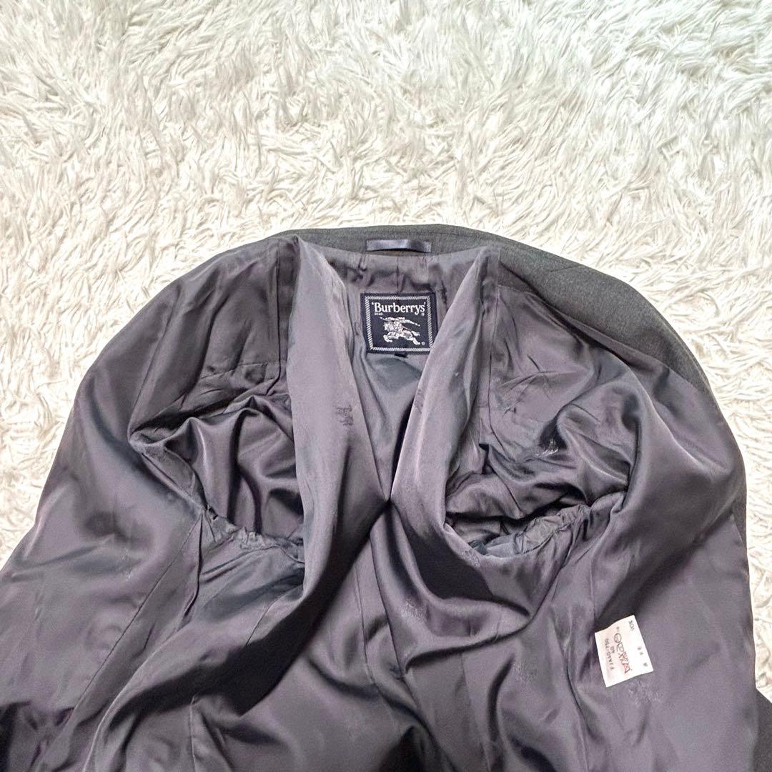 バーバリーズ　テーラードジャケット　40 グレー系　ダブル　金ボタン　カシミヤ混