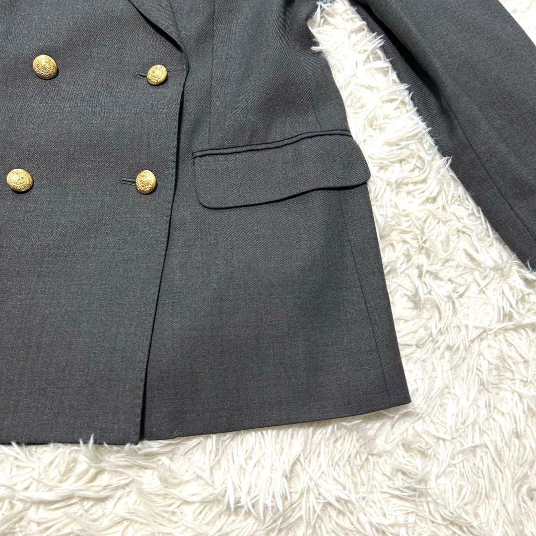 バーバリーズ　テーラードジャケット　40 グレー系　ダブル　金ボタン　カシミヤ混