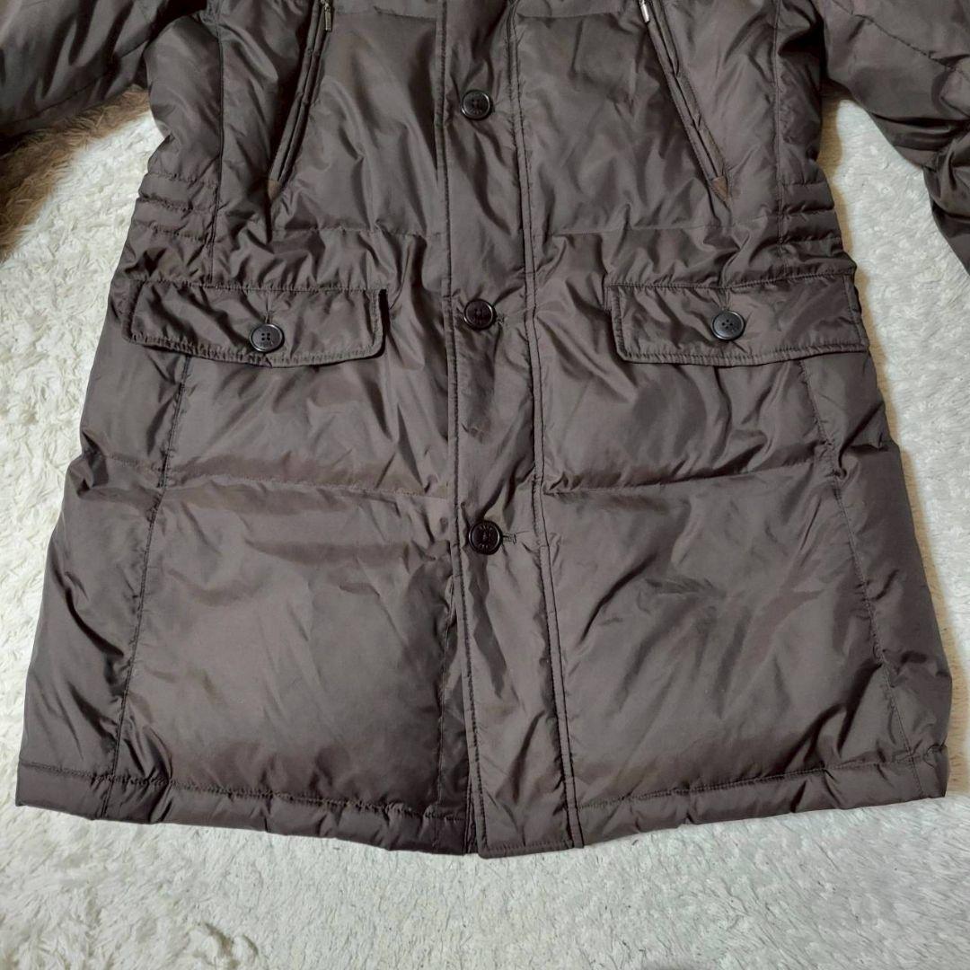 美品　DAKS　ダウンコート　ブラウン　ロゴボタン　3way　ドローコード　LL