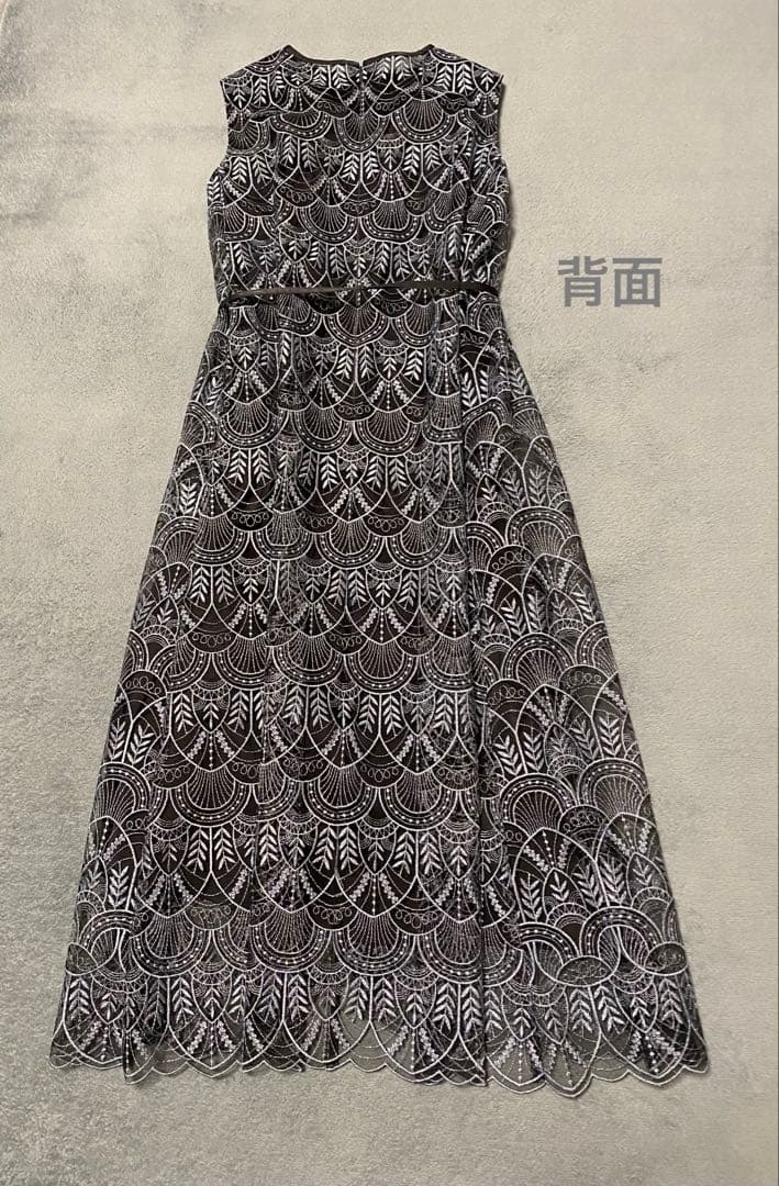 【現行販売品】美品 ANAYIラメチュールレーステントラインワンピース シルバー