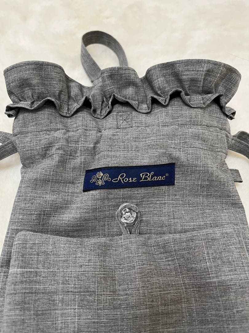 新品未使用　芦屋ロサブラン　日傘　2段折り　フリル　グレー　遮光100%