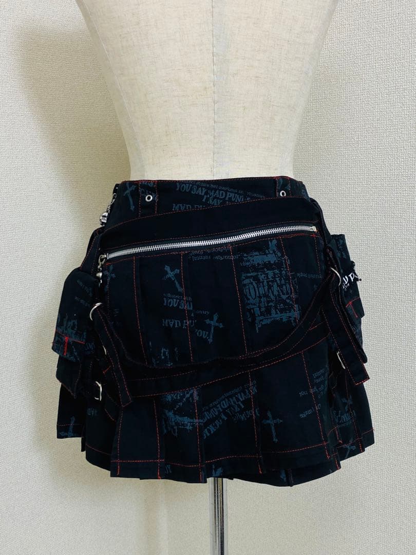 9015. 【極美品】MAD PANK フラップ プリーツ スカート
