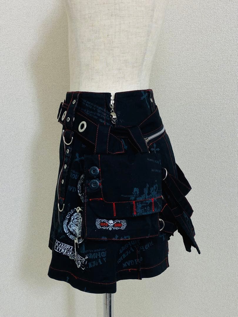 9015. 【極美品】MAD PANK フラップ プリーツ スカート