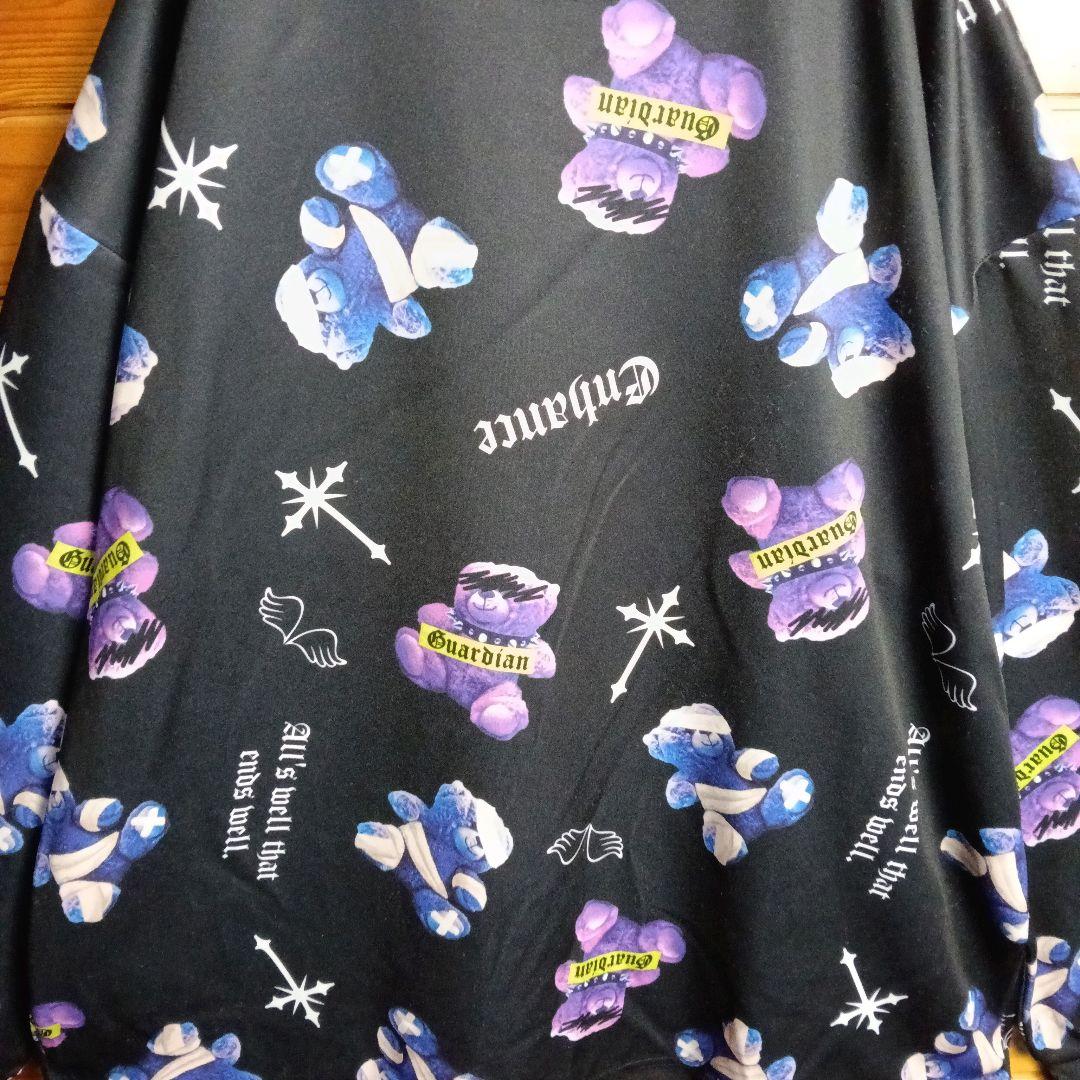 トレーナー　スウェット　テディベア　総柄　オーバーサイズ　ストリート　Y2K