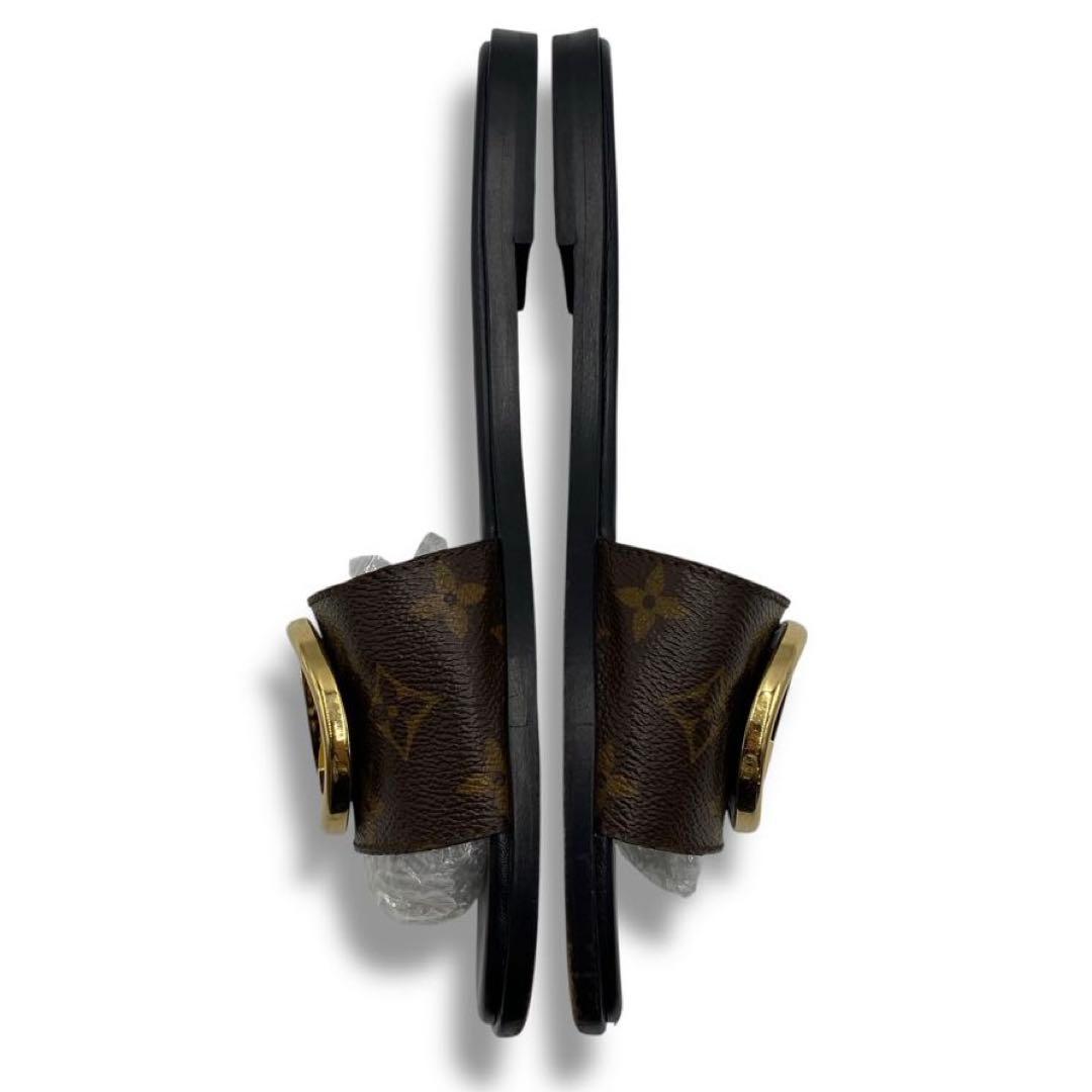 美品 ルイヴィトン モノグラム サンダル ミュール ロックイット 38 人気