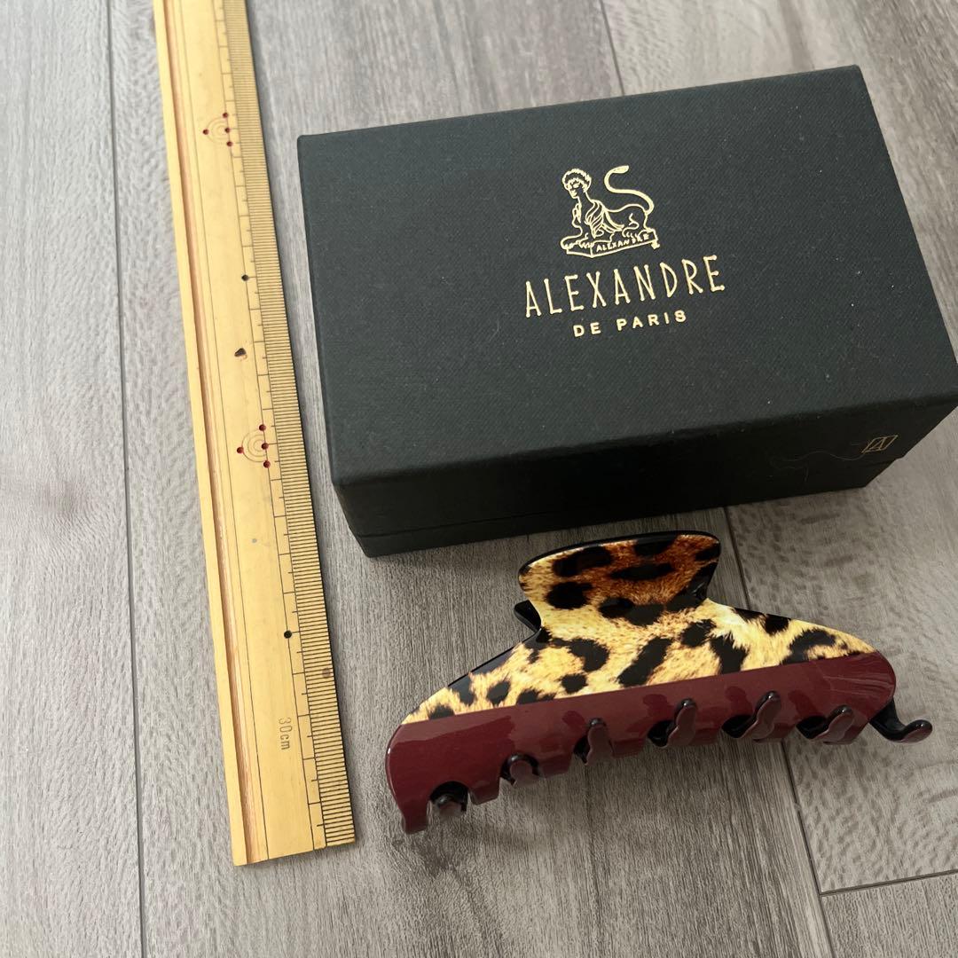 アレクサンドルドゥパリ　ヒョウ柄ヘアクリップ 中型 専用ボックス付き
