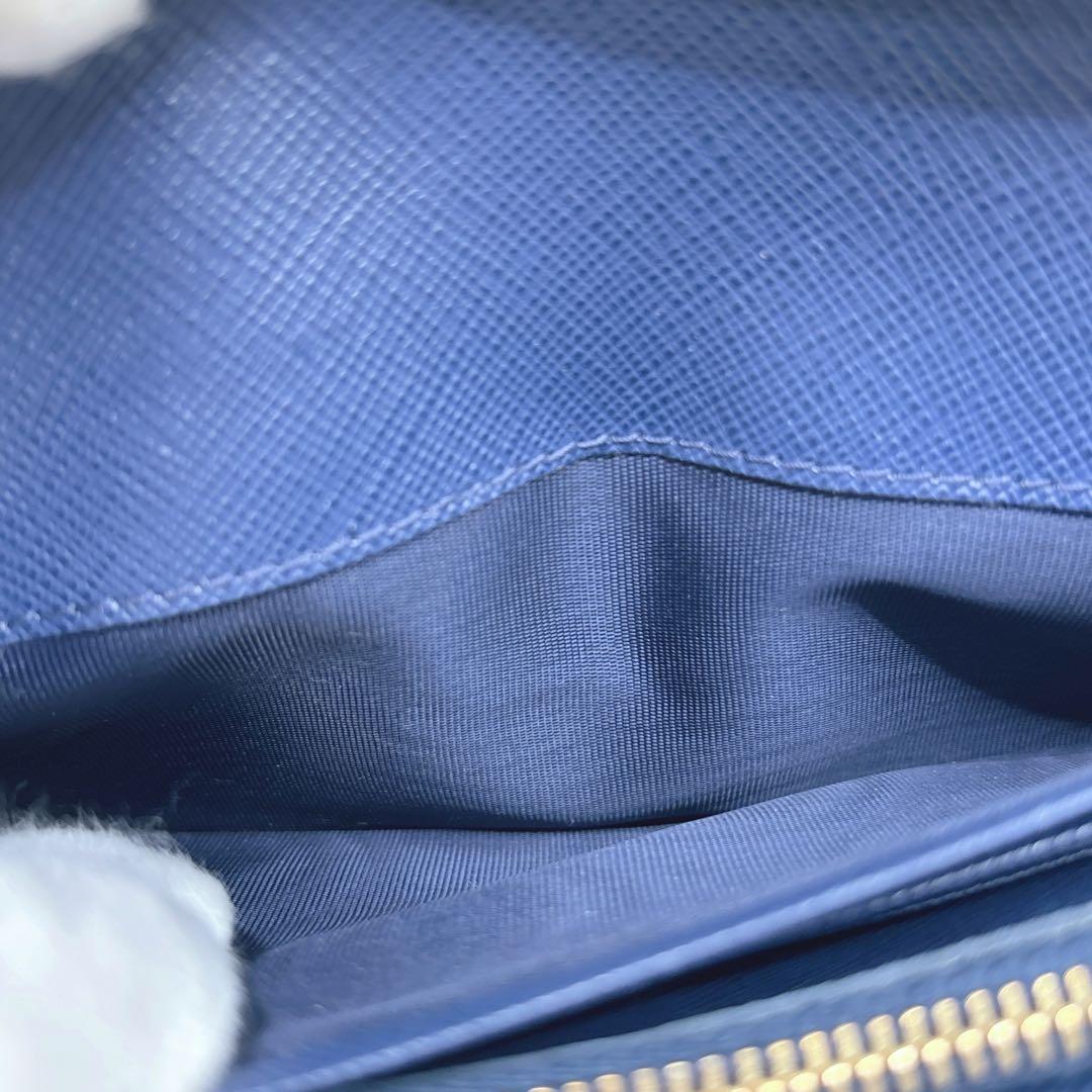 PRADA 長財布 サフィアーノ フィオッコ メタルロゴ リボン ネイビー