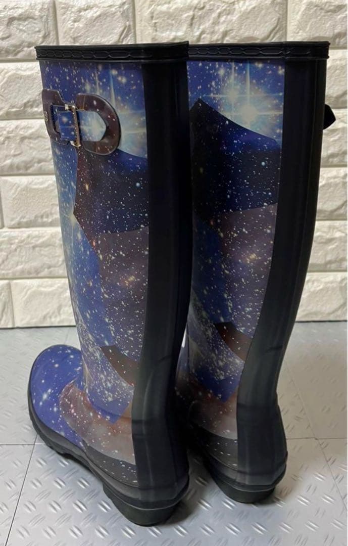 HUNTER 宇宙柄 ロングブーツ US7 24cm