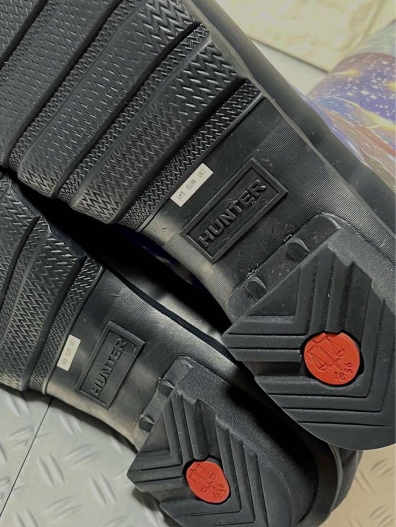 HUNTER 宇宙柄 ロングブーツ US7 24cm