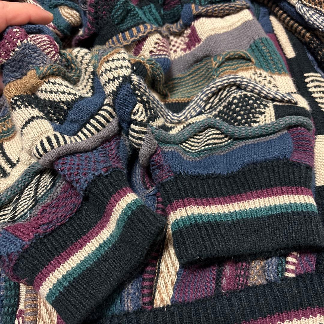 90s COTTON TRADERS 3Dニット マルチカラー クージー風