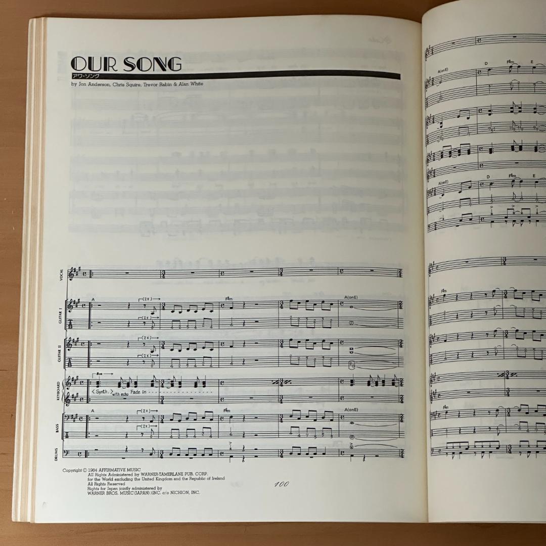 イエス / 90125 (ロンリー・ハート)　バンド・スコア