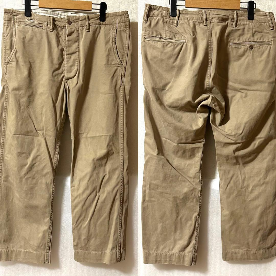 W85-股下68cm！RRL ダブルアールエル 古着ミリタリーチノトラウザーズ